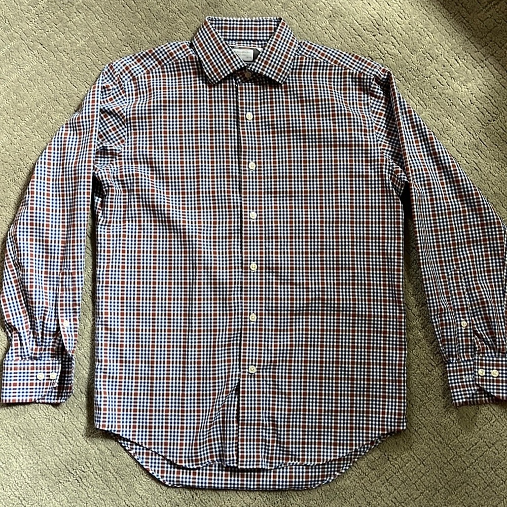 Lorenzo Uomo Men’s Button Down Shirt Brown/Blue